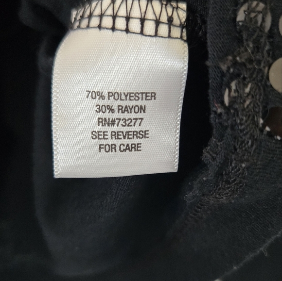 Sequin Black Girls Top SO brand Size 7/8 - Picture 5 of 5